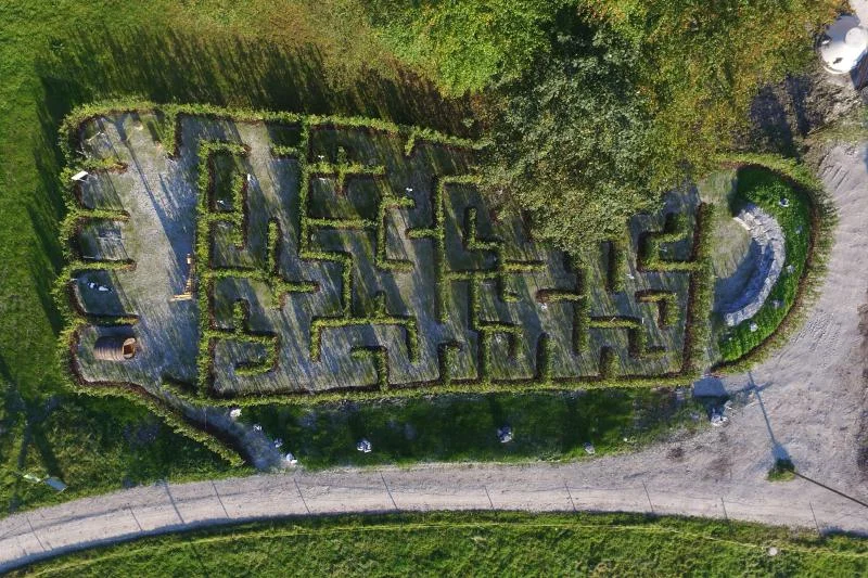 Der "begehbare ökologische Fußabdruck" aus der Luft am 26. September 2016 (Foto: Matthäus Krinner)