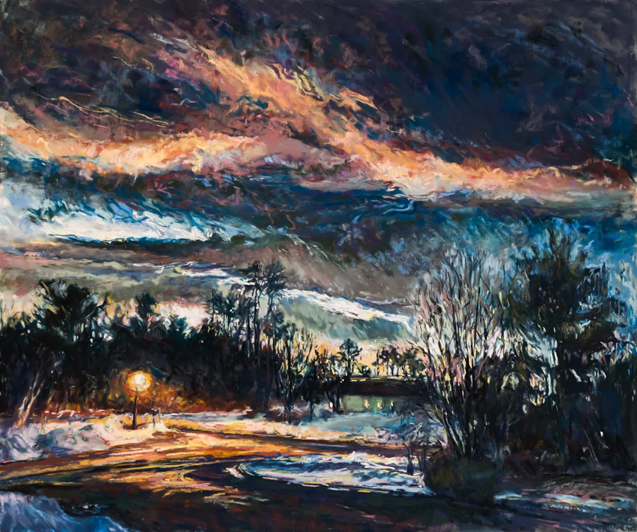 Nestled In , 20 x 24 inches, Pastel on UART