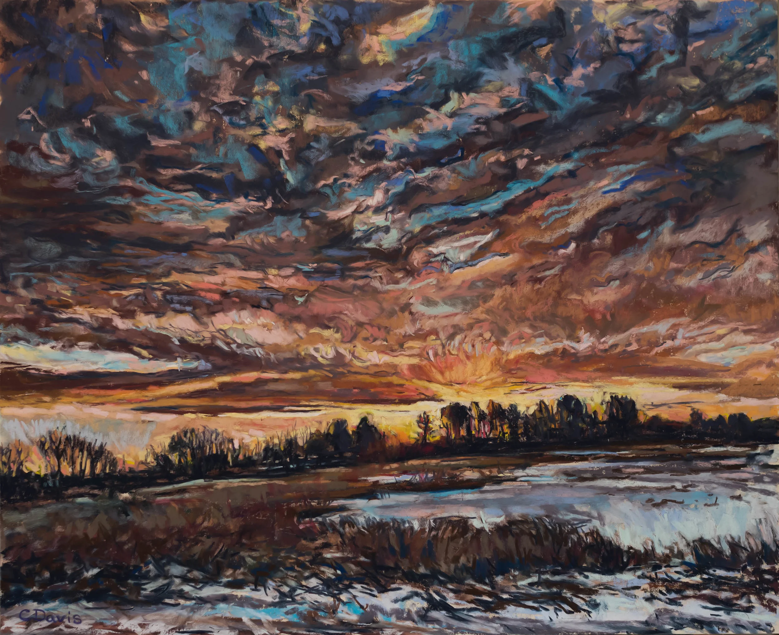 Winter Warmth , 20 x 24 inches, Pastel on UART