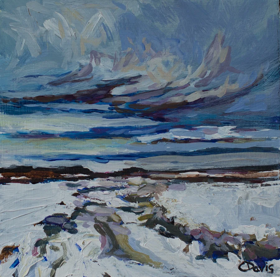 Cold Morning , 10 x 10 inches, acrylic on wooden panel