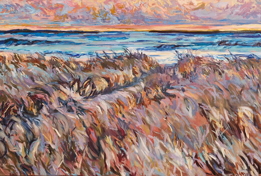 Scarborough November Sunset 2 , 24 x 36 inches, oil on canvas