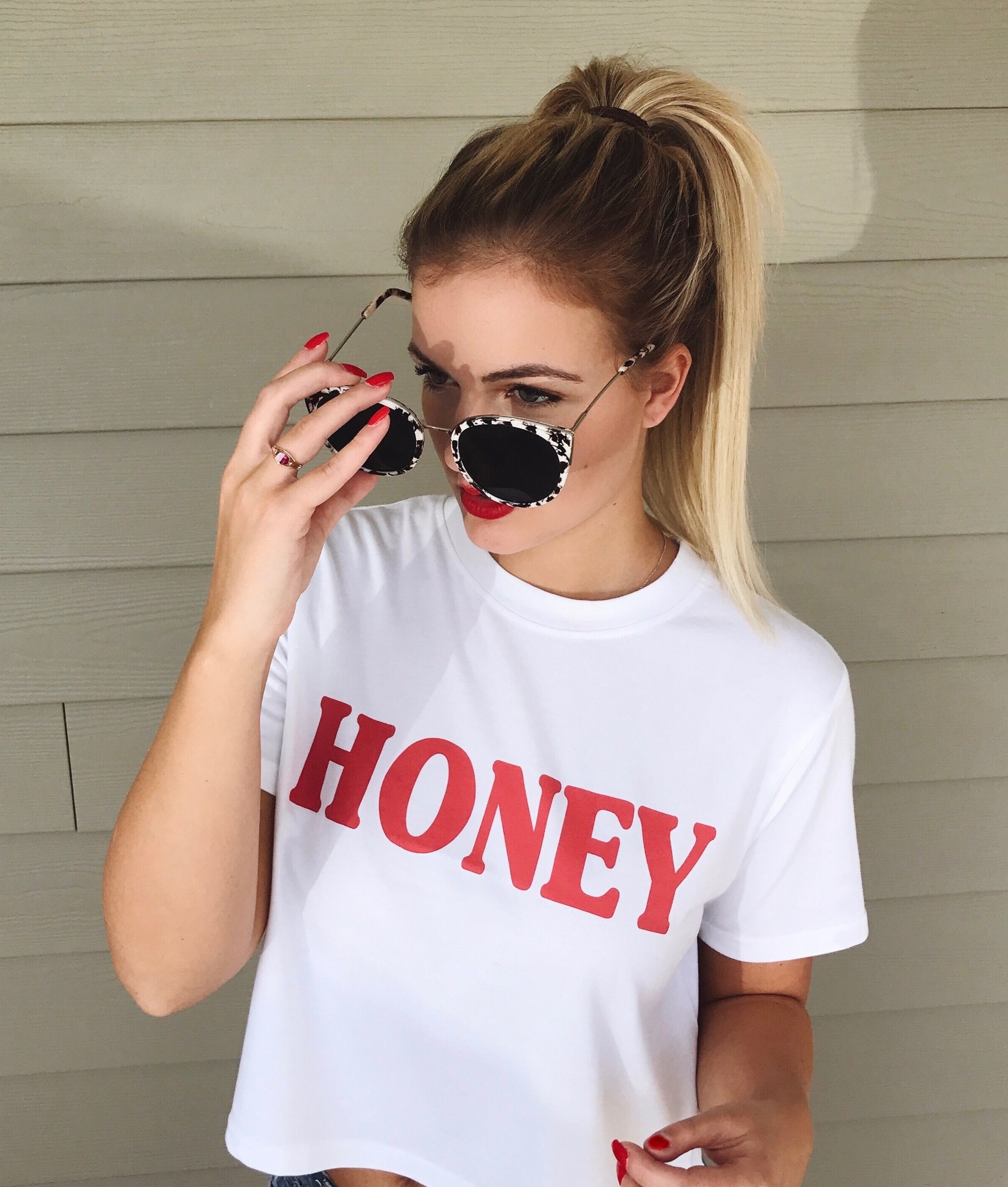 Copy of Missguided Honey Slogan T-shirt, Size 6