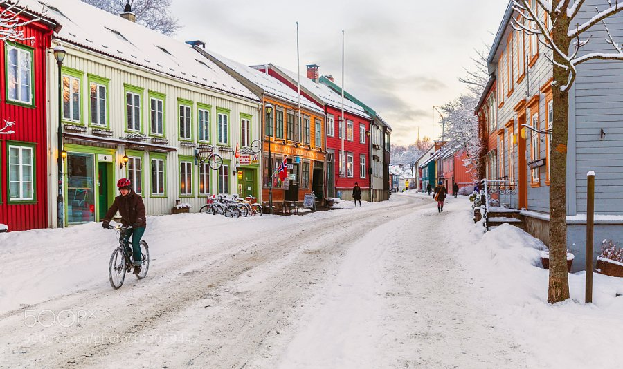 Vibrant city in winter
