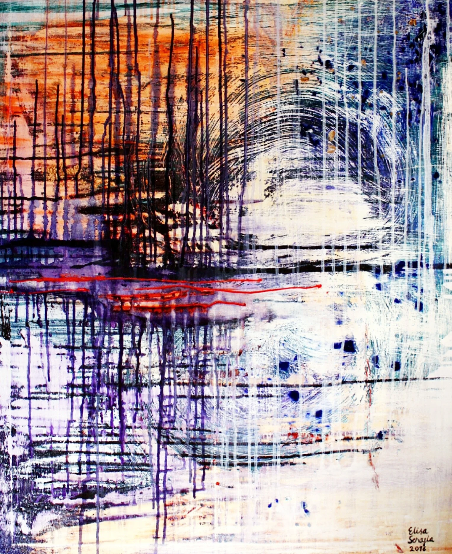 Heijastuksesi on aamun rusko, Akryyli kankaalle, 100 cm x 80 cm Myyty / Sold