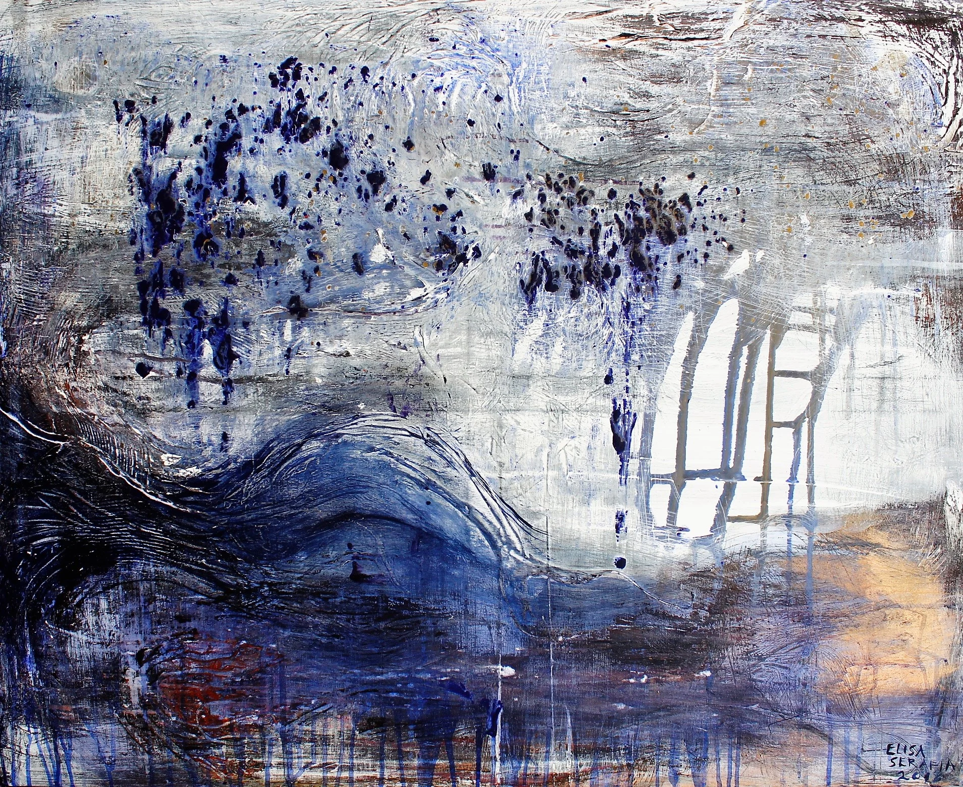 Hallan huurteessa kaiut, Akryyli kankaalle, 100 cm x 80 cm Myyty/Sold