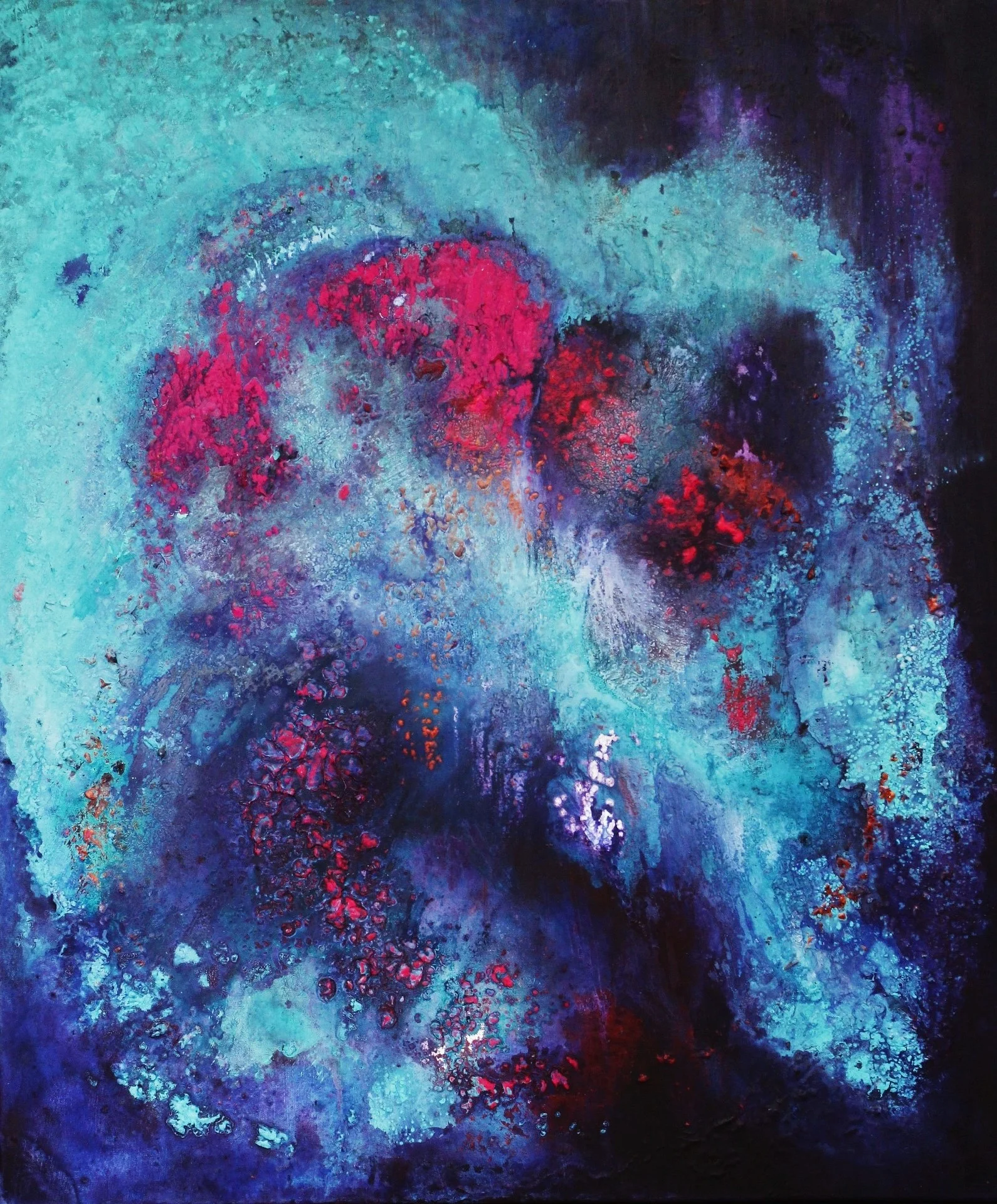 Rakastaa kuin meri raivoaa, Akryyli kankaalle, 120 cmx 100 cm Myyty / Sold
