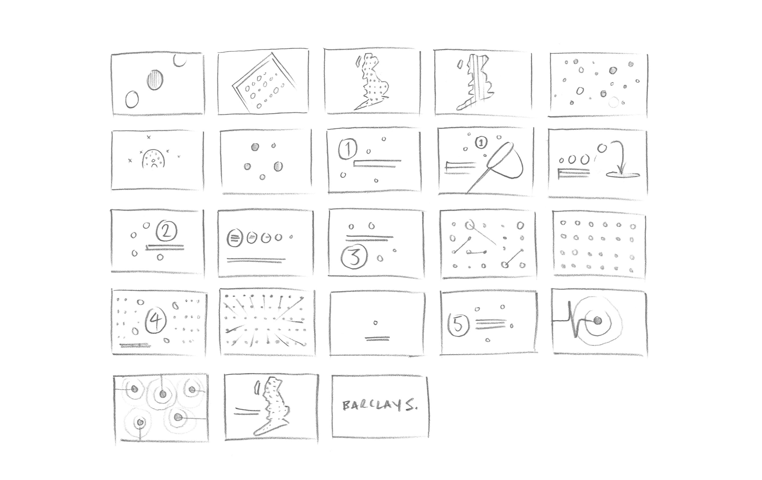 The concept was simple dots to represent data. A generic shape that can be filled with personality by adding colour and movement. From a single dot to a screen full of dots all interacting together, our dots would be flexible, expressive and alive w