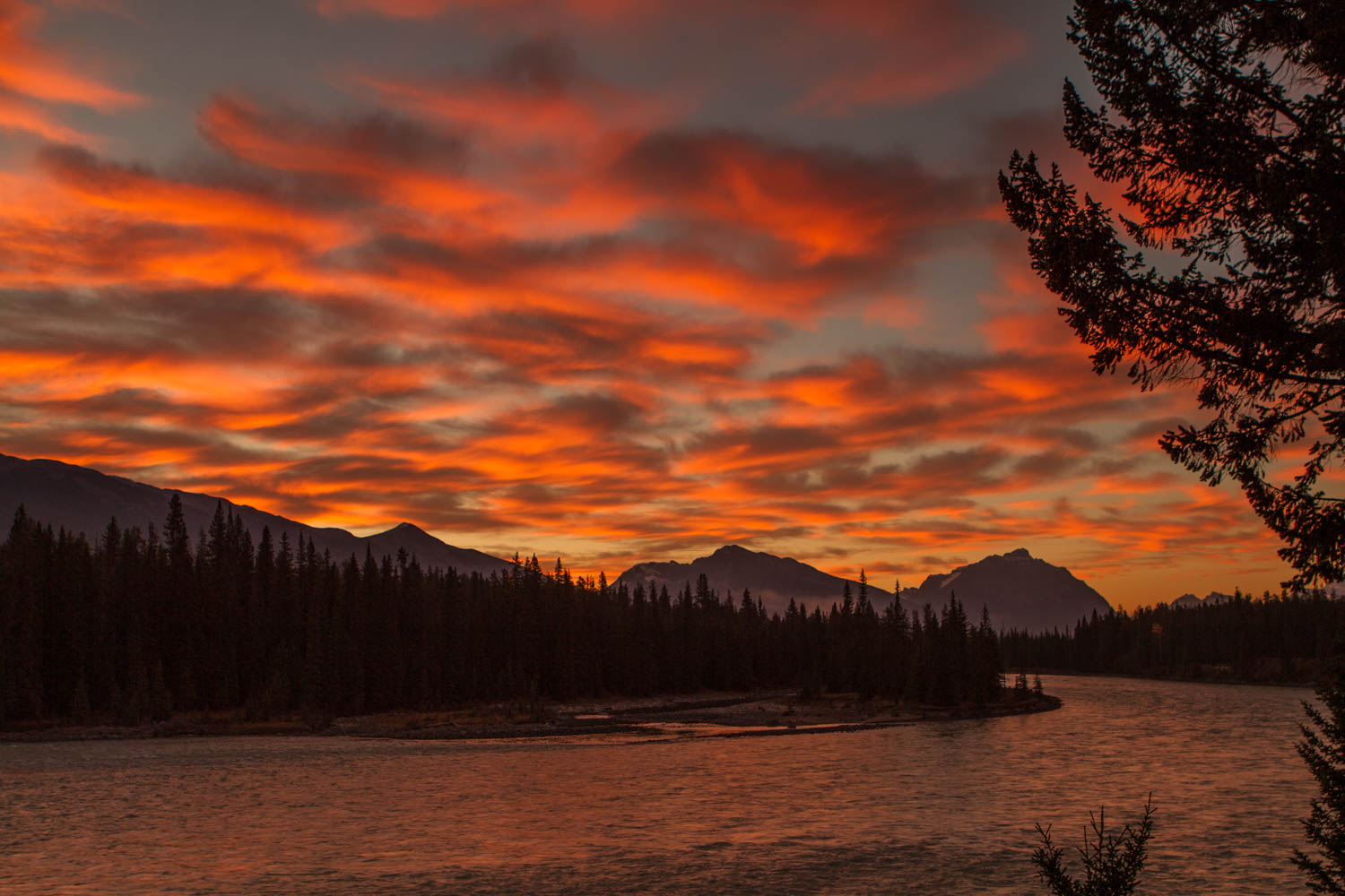 Clouds on fire.