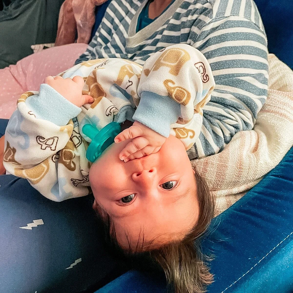 Liv does funny things like hanging upside down 🤪 She&rsquo;s algo great at giving raspberry&rsquo;s to all the boys! #LifeWithLiv #baby #wisdom