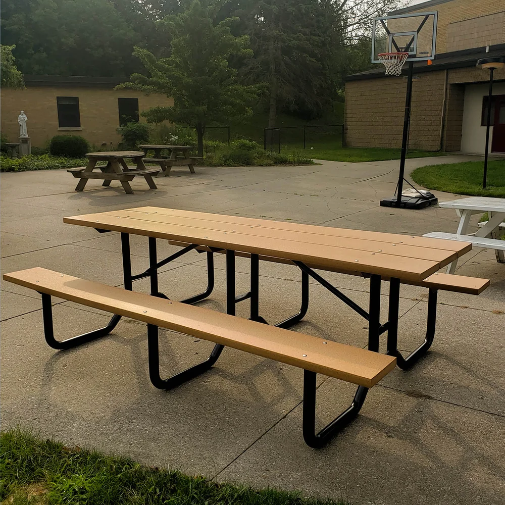 Advantage Outdoor Products Site Furnishings More 8ft Steel Frame Picnic Table