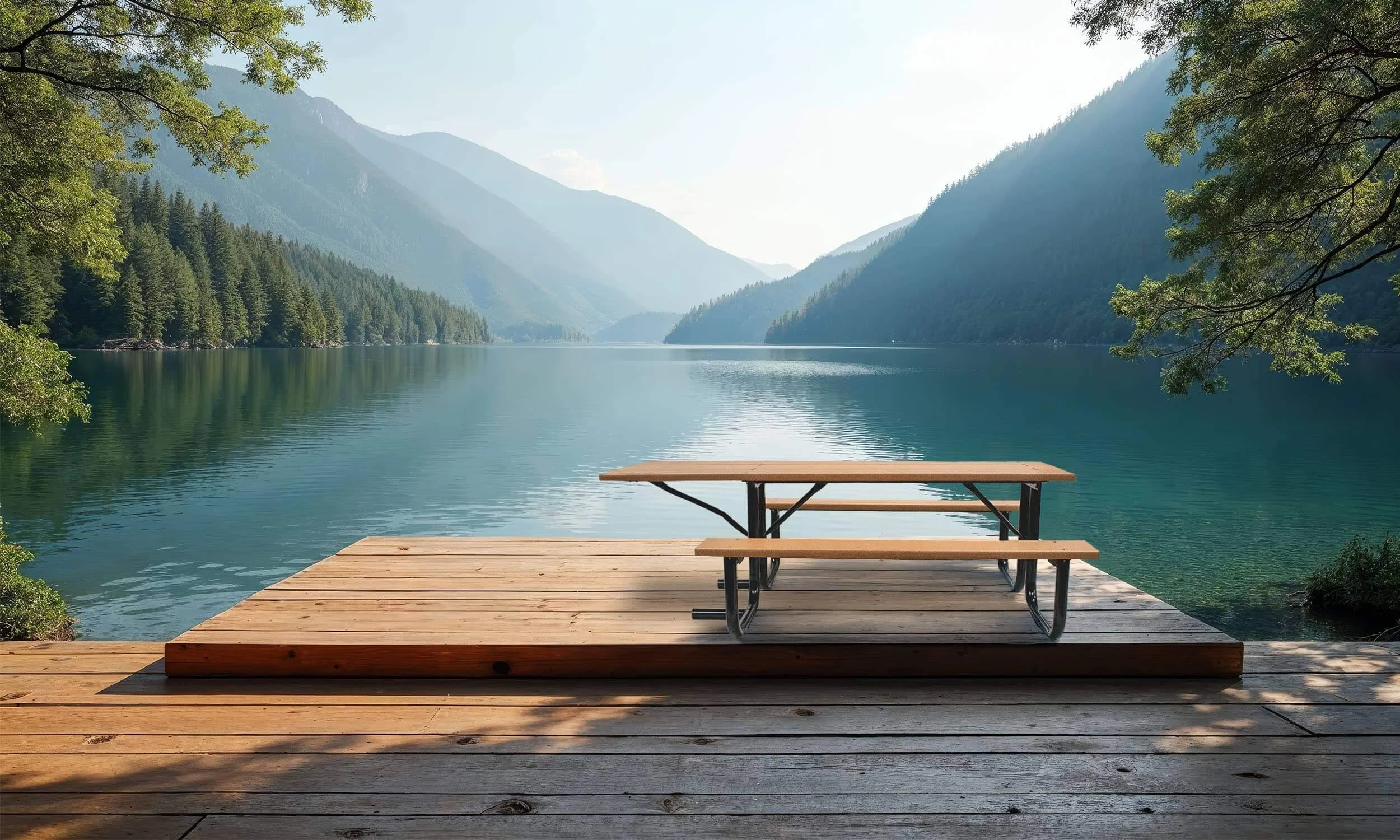 8ft ADA Heavy-Duty Picnic Table with 2-3/8" Welded Steel Frame