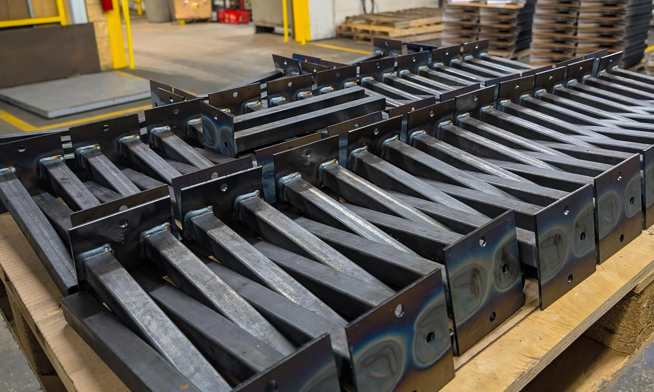 Welded American steel components for Advantage Outdoor Products, manufactured in Grand Rapids, Michigan
