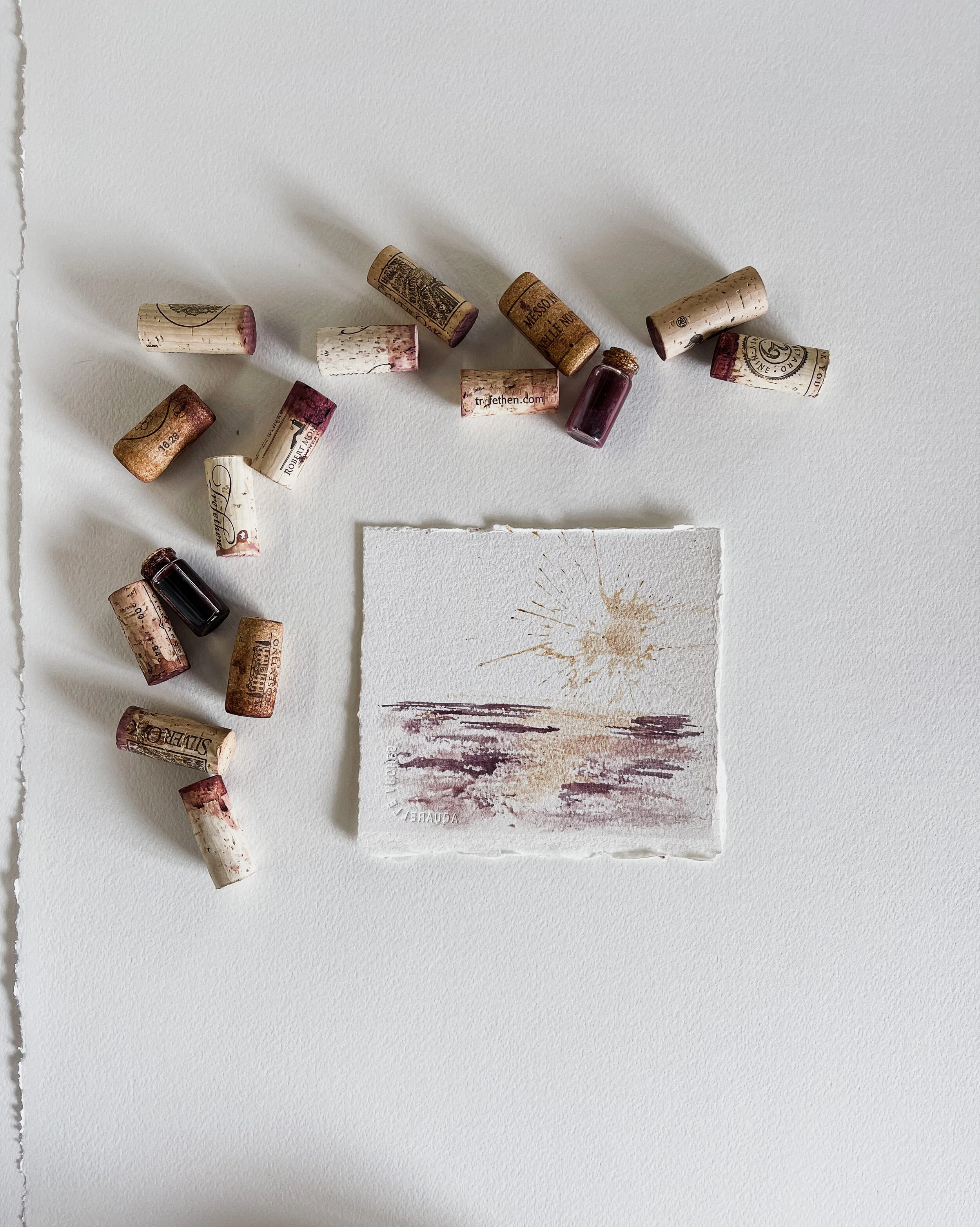 Sugar plum | 6x6" original wine painting