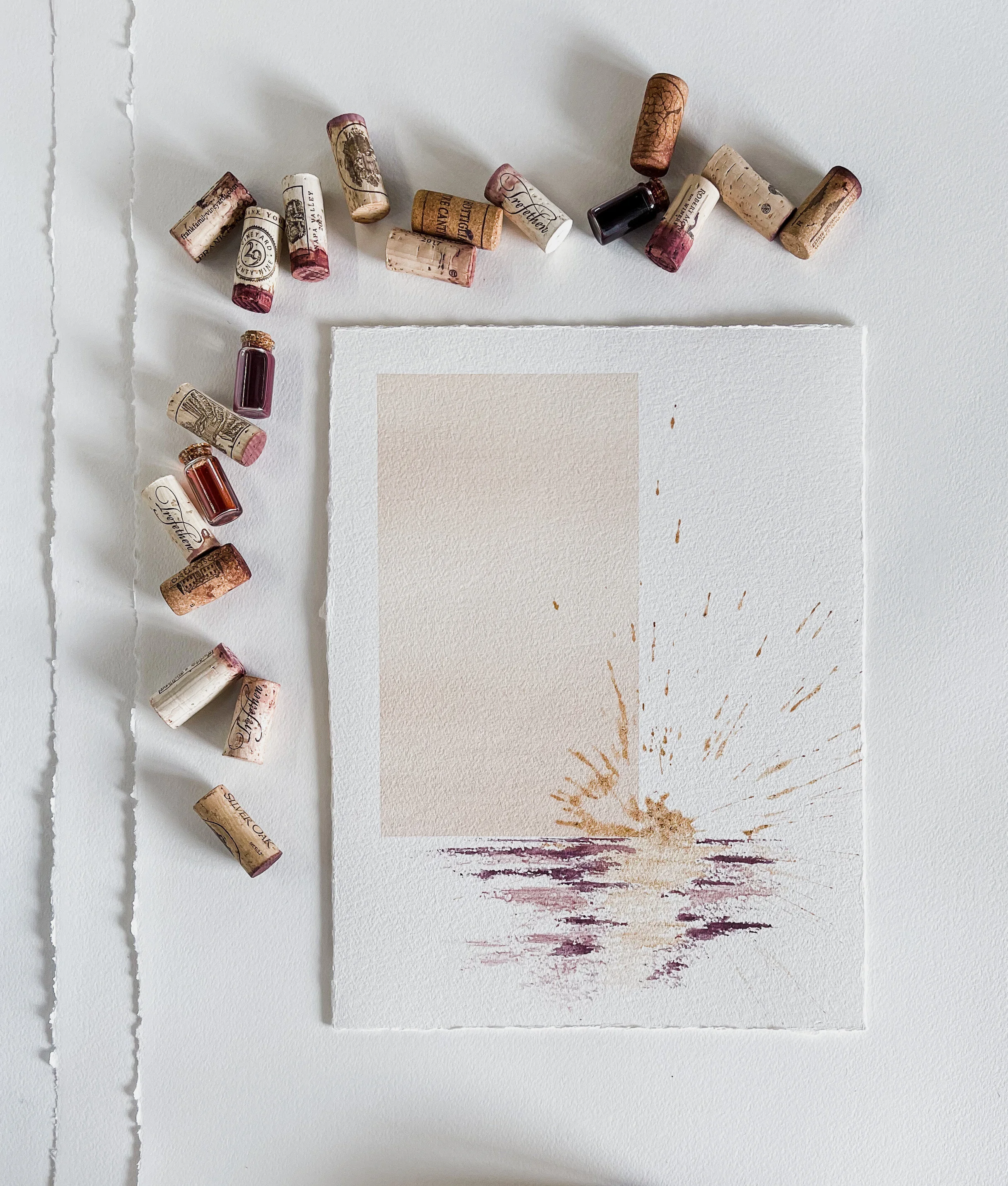 Desert dust | 11x15" original wine painting