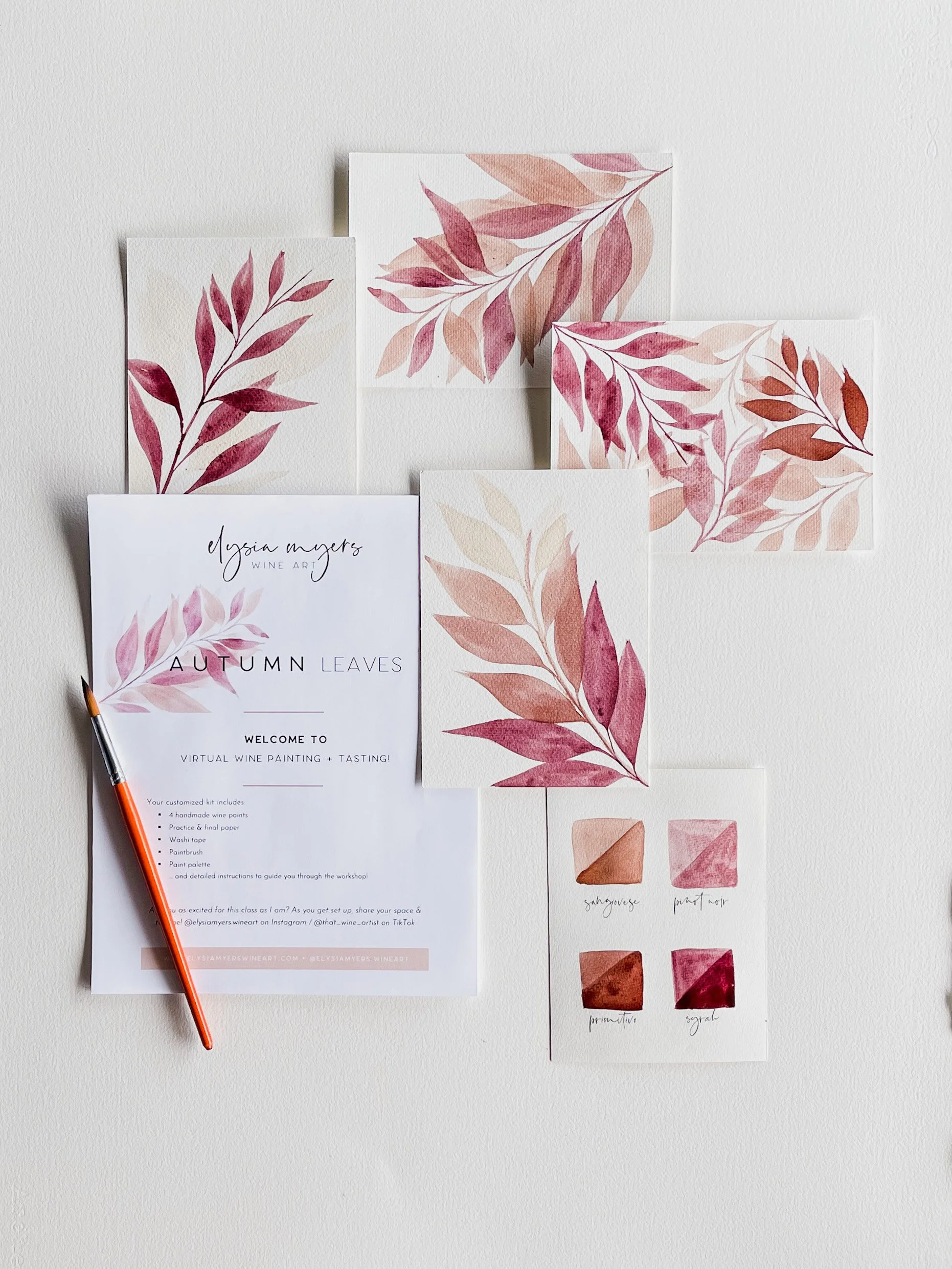 virtual wine painting workshop: AUTUMN LEAVES 10.26.23 | 5 pm PT / 8 pm ET