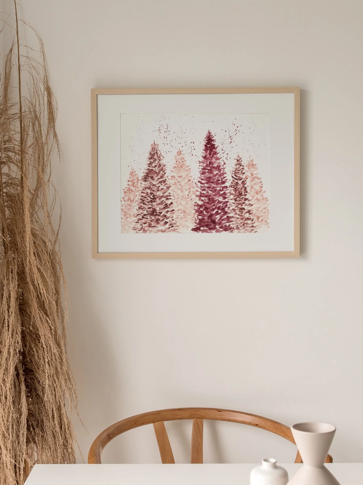 For all the festive feels &mdash; I love Winter Trees &amp; Deep Ruby paired together. Winter Trees is sprinkled with Merlot snow, and Deep Ruby has a fluffy snowflake effect in the Riesling &amp; Sangiovese sky (look closely!)

Available as prints o