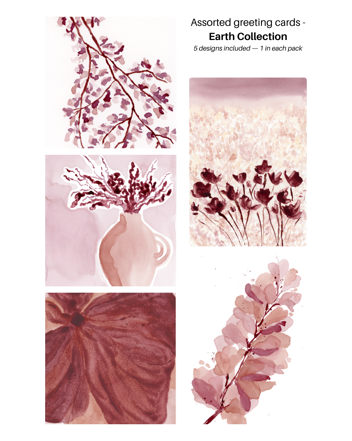 Assorted Floral Greeting Cards No. 2 | Set of 5