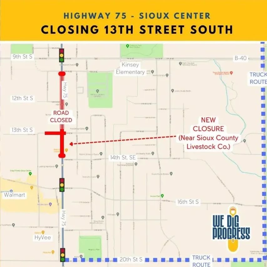 13th Street will be closed beginning today! Please make sure you have an alternate route to get to Sioux Center Dental!