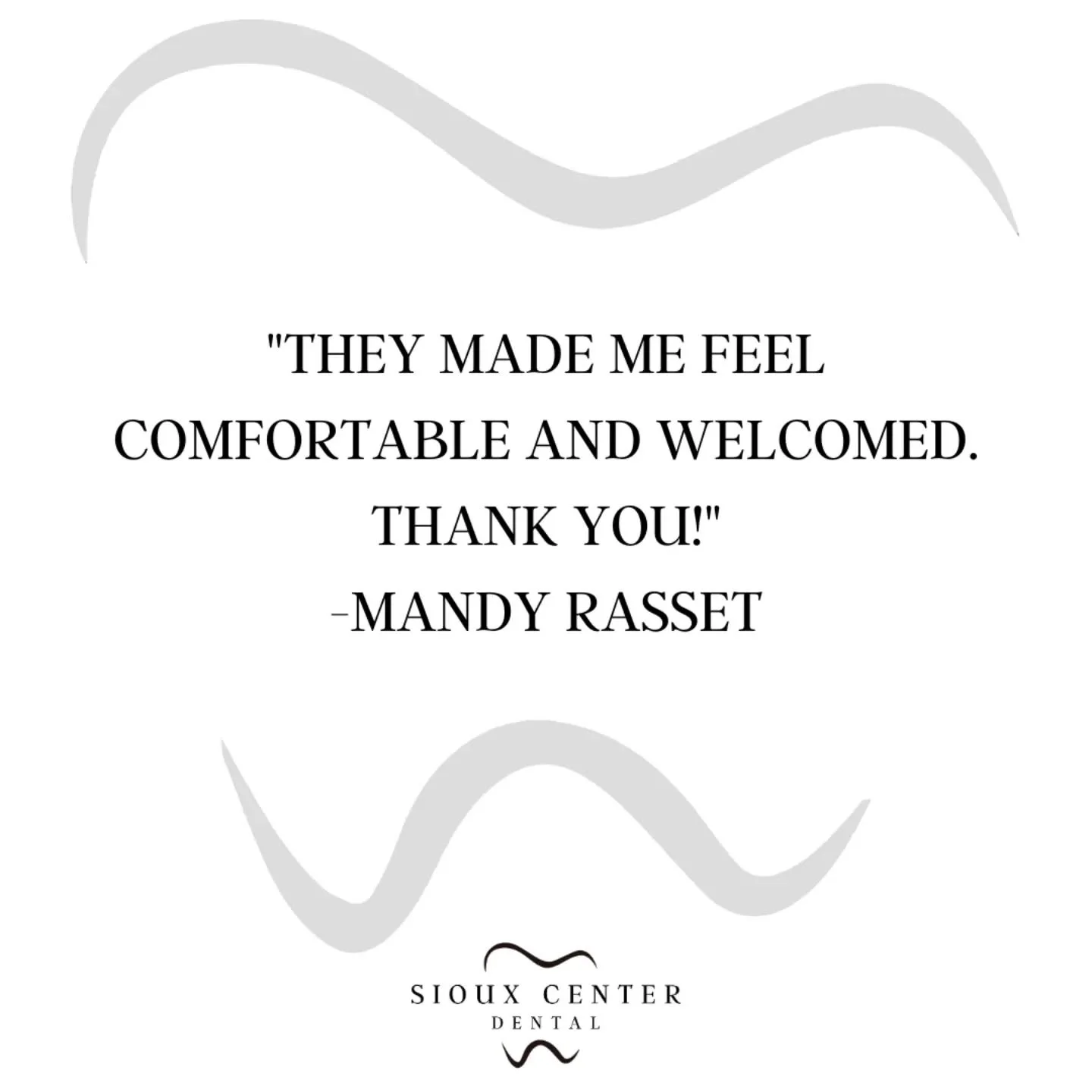 ⭐⭐⭐⭐⭐

Happy Monday! This is what people are saying about us! Come experience the Sioux Center Dental difference! 🤗
.
.
.
#siouxcenterdental 
#faithfamilyservice 
#generaldentist 
#5stars 
#review