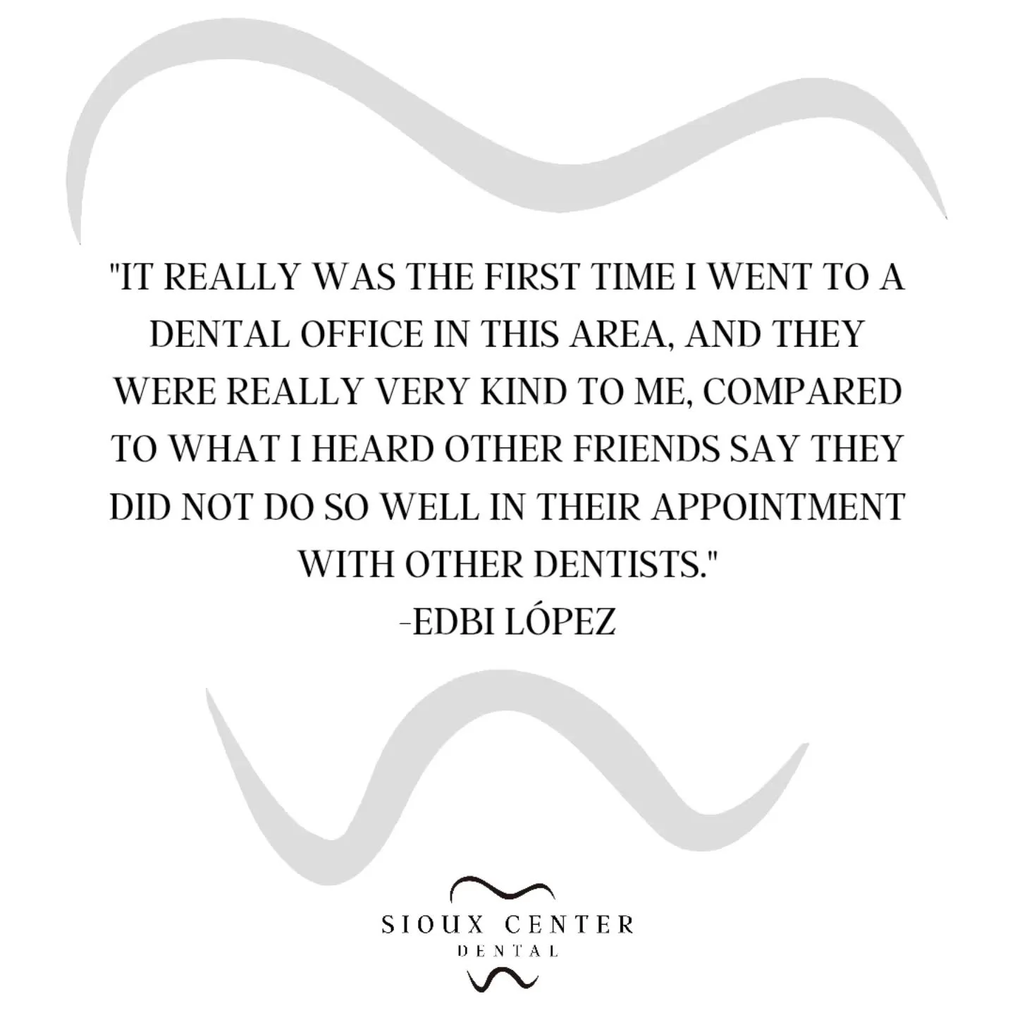 ⭐⭐⭐⭐⭐

Happy Tuesday! This is what people are saying about us! Come experience the Sioux Center Dental difference! 🤗
.
.
.
#siouxcenterdental 
#faithfamilyservice 
#generaldentist 
#5stars 
#review