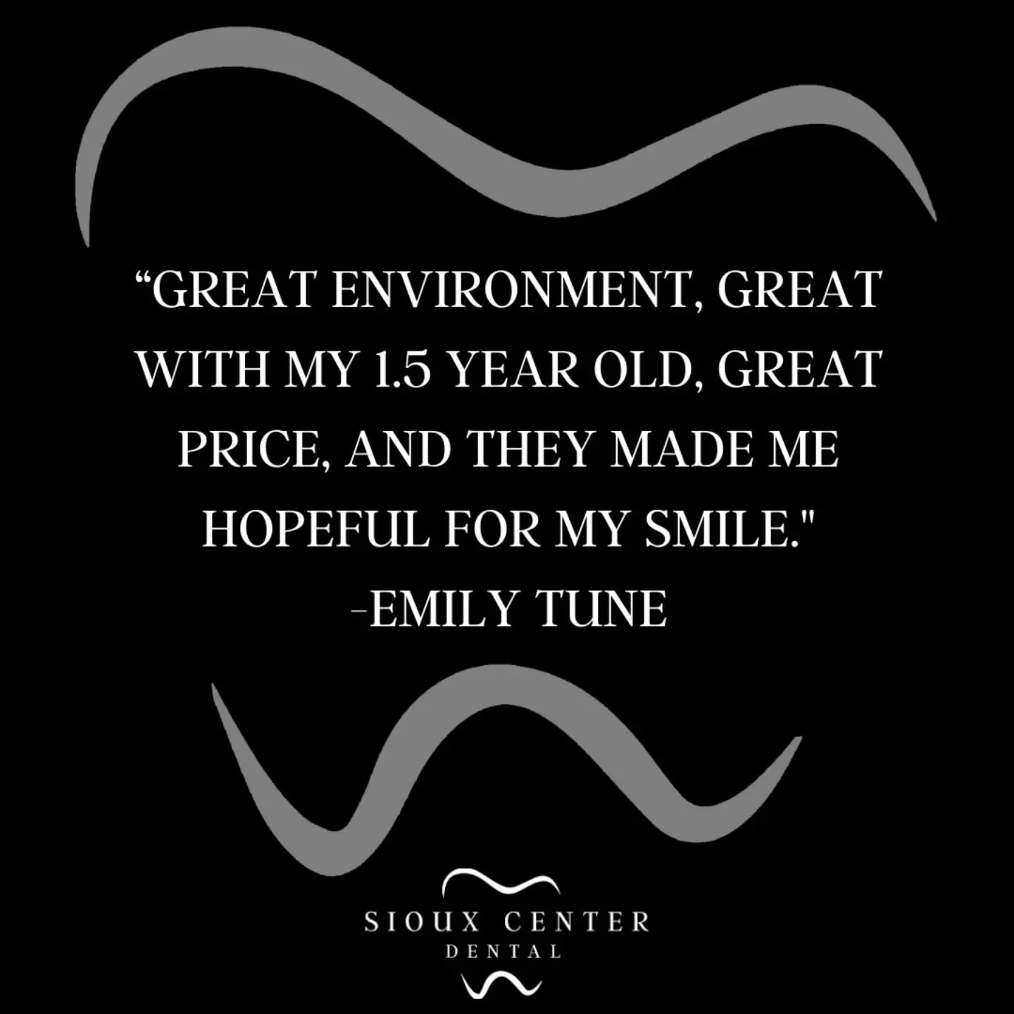 ⭐⭐⭐⭐⭐

Happy Tuesday! This is what people are saying about us! Come experience the Sioux Center Dental difference! 🤗
.
.
.
#siouxcenterdental 
#faithfamilyservice 
#generaldentist 
#5stars 
#review