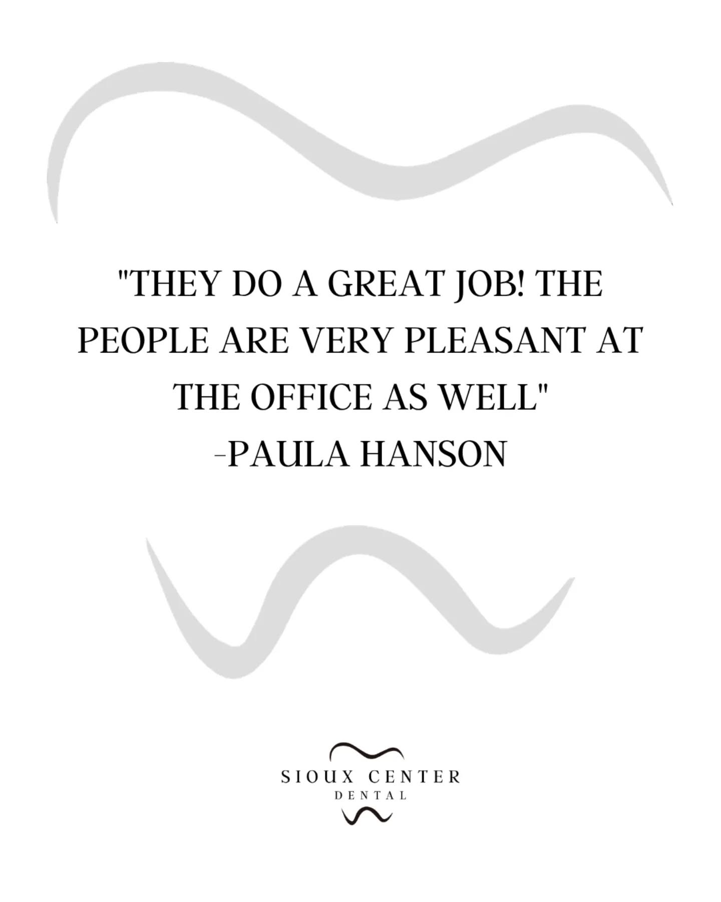 ⭐⭐⭐⭐⭐

Happy Monday! This is what people are saying about us! Come experience the Sioux Center Dental difference! 🤗
.
.
.
#siouxcenterdental 
#faithfamilyservice 
#generaldentist 
#5stars 
#review