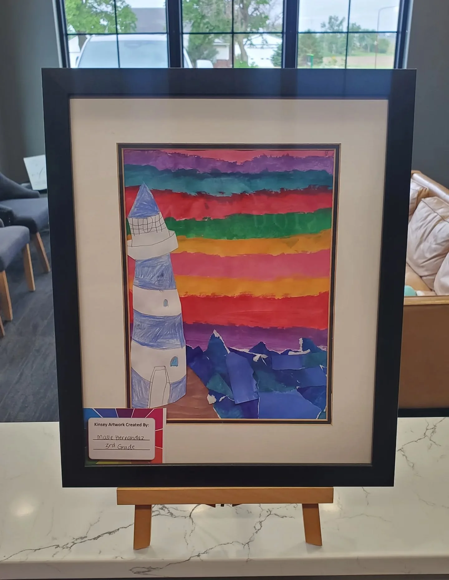 NEW ART!!! Check out our new display piece that was created by Masie in the Kinsey Elementary Art Room! She's in 3rd grade and certainly has some artistic talent! If you'd like to see this art up close, stop into our clinic anytime during business ho