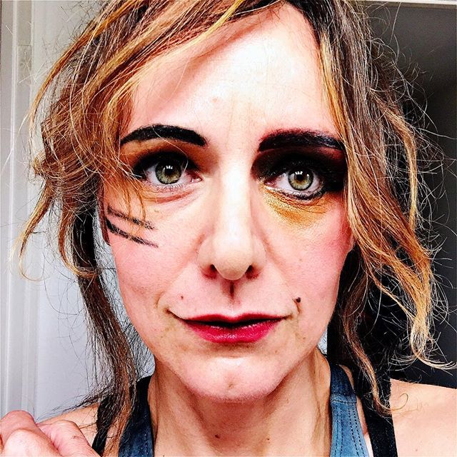 Makeup experimentation round one for my pole dance performance this SATURDAY 7:30pm at #lalaw #losangelesladyarmwrestlers a benefit for @bravetrails at @bootlegtheater !!#bootlegtheater #queen #strongisthenewsexy 🤘💪💋#poledancer #pride