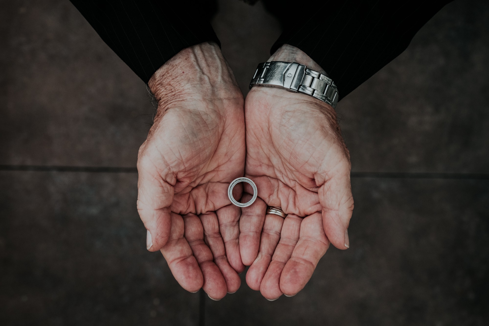 I shot this at a recent Fort Co.&nbsp;wedding, and I use it here with the newlyweds’ permission. Their grandfather made these wedding bands, by hand, with no prior knowledge of ring-making. He told me it was all a labor of love.