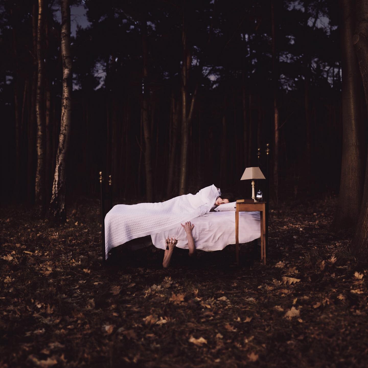 &lsquo;Night Demons&rsquo; ⠀⠀⠀⠀⠀⠀⠀⠀⠀
&mdash;⠀⠀⠀⠀⠀⠀⠀⠀⠀
Still one of my favourite images I&rsquo;ve made, and it was so much fun setting up this pretend bed in the middle of a forest off a lay-by on a main road. Swipe to see the before!
&mdash;⠀⠀⠀⠀⠀⠀⠀⠀