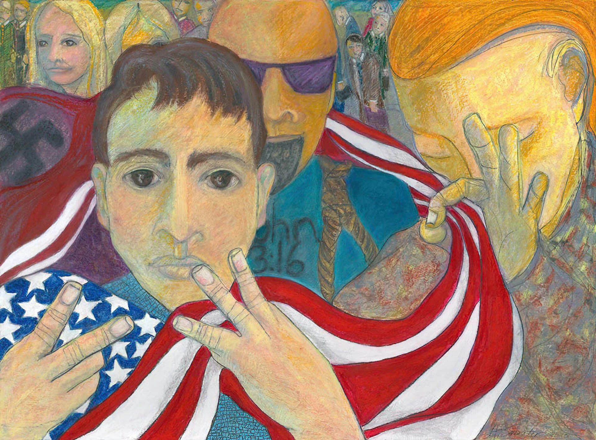 Finger Play - oil pastel, graphite  22”X30”  2020