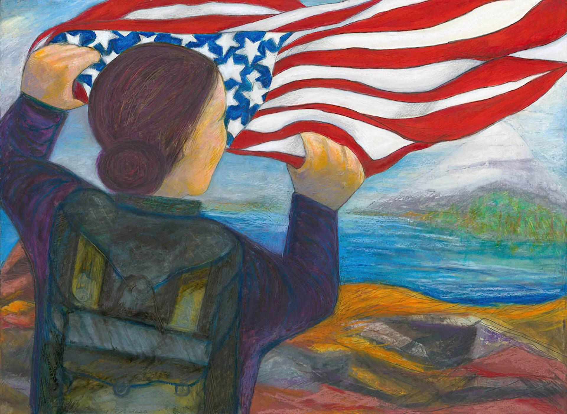 Cherish - oil pastel, graphite  22”X30”  2020