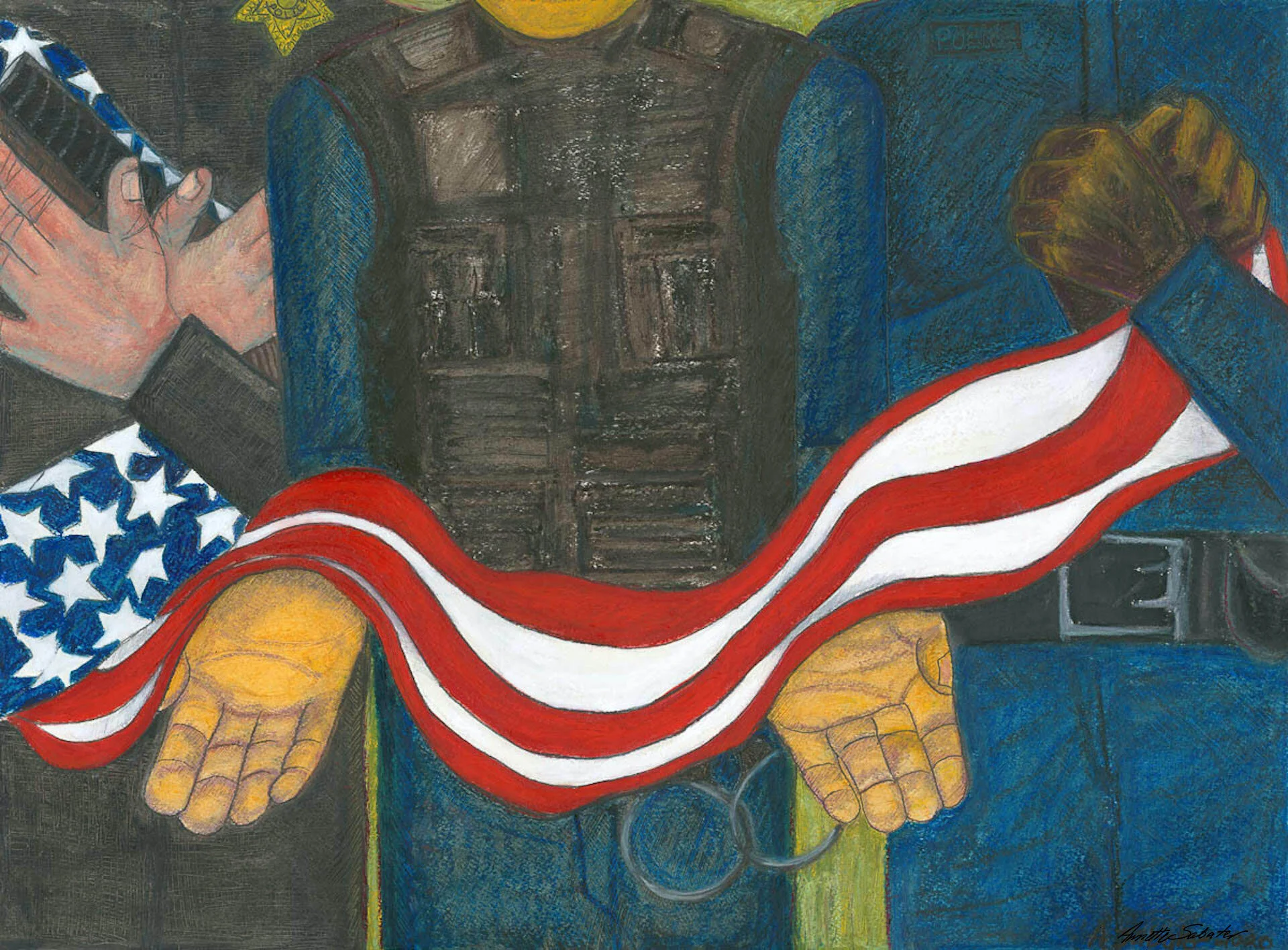 Mixed Message - oil pastel, graphite  22”X30”  2020