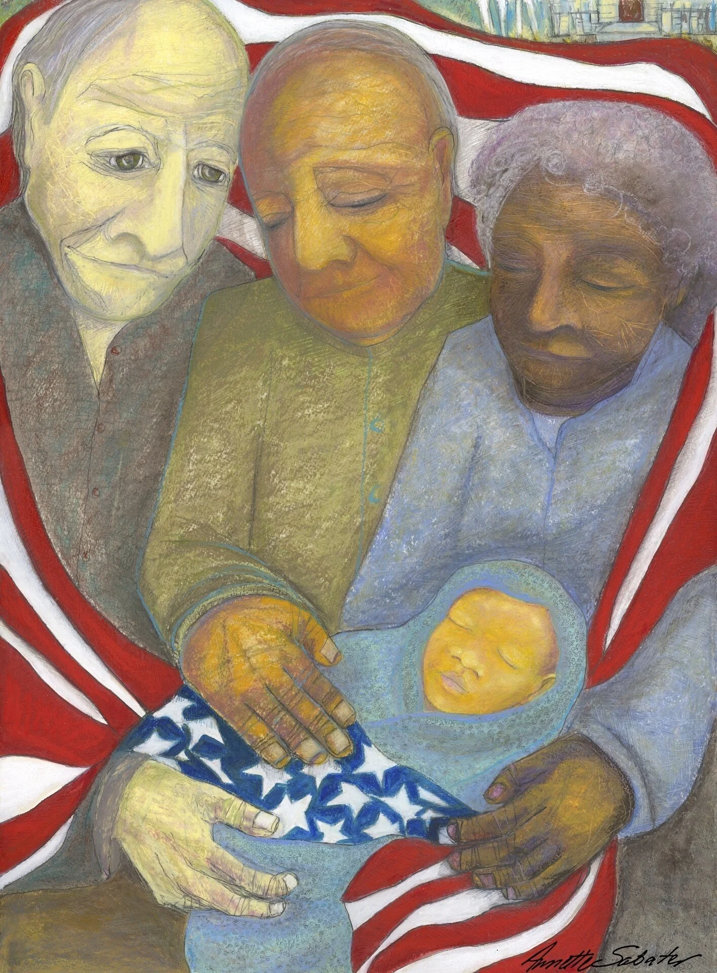 Remember - oil pastel, graphite  30”X22”  2020