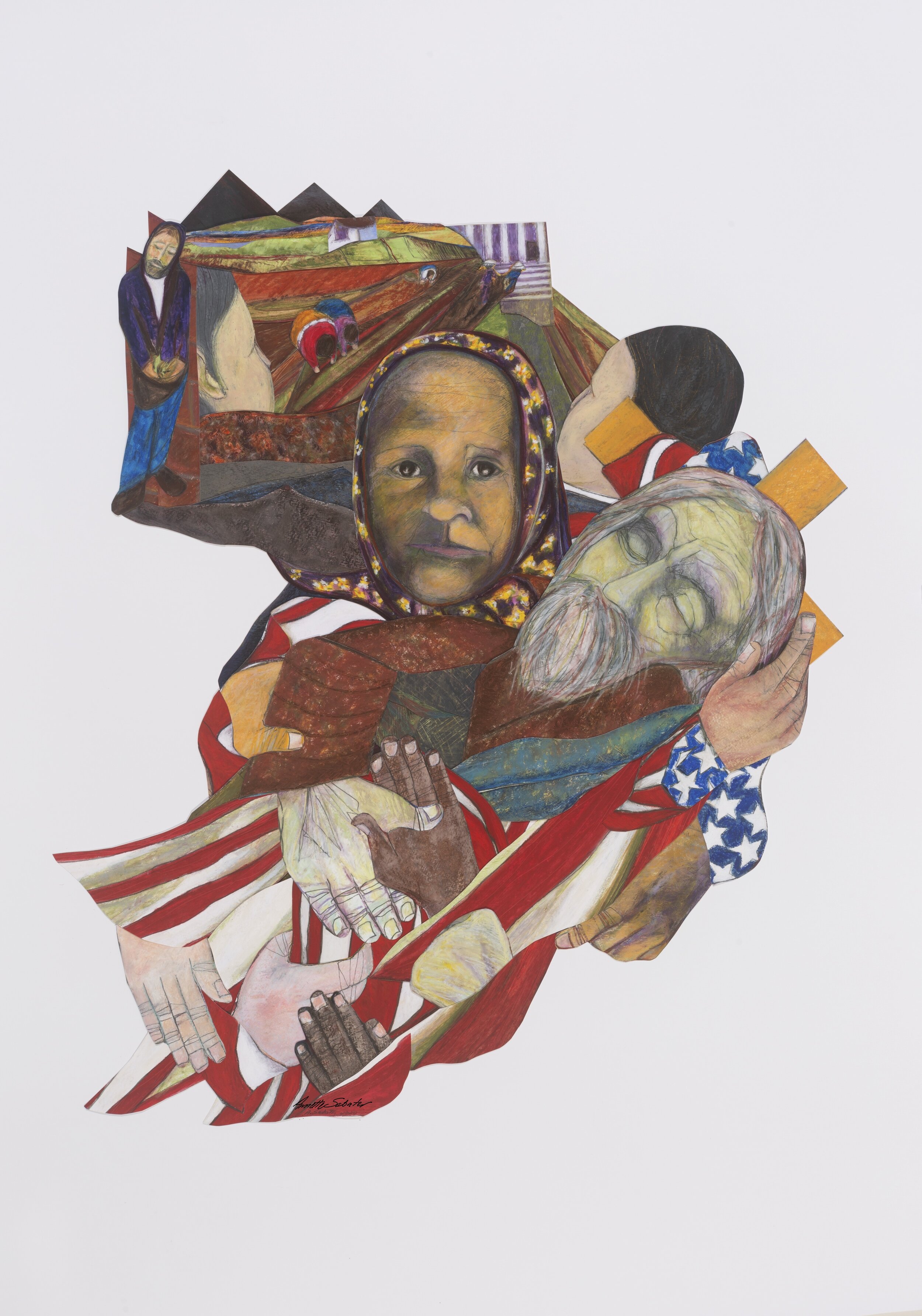 Hands of God - giclee prints (Blurring the Line/ Our Backs, Your Table/ Man at the Door)  48”X38”  2020