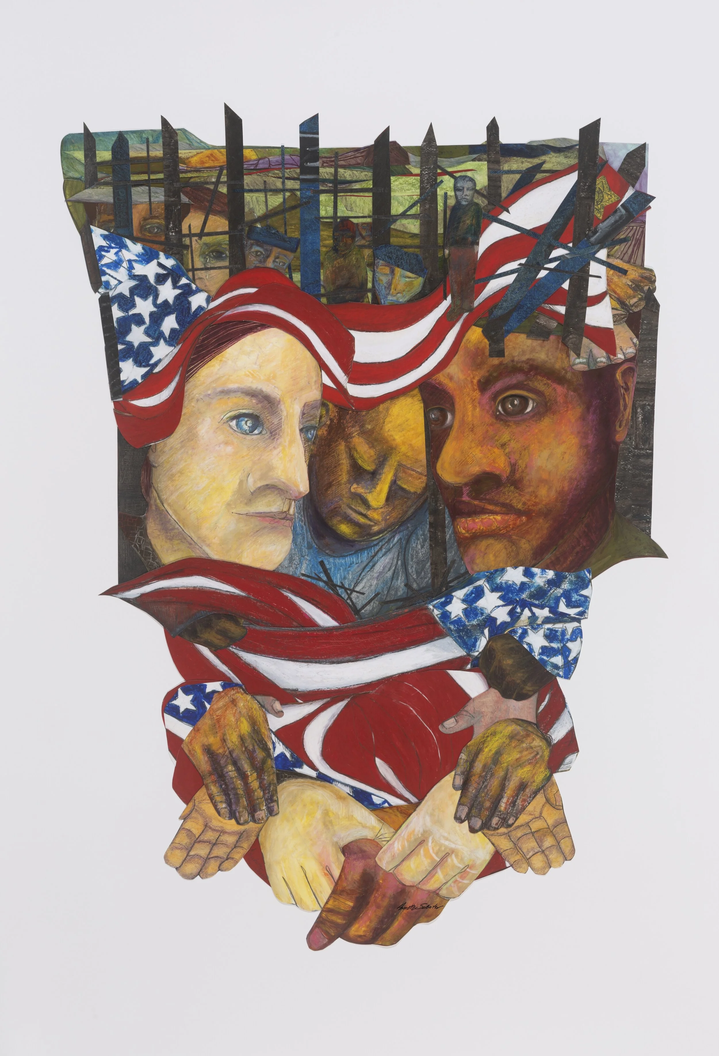 Listen - giclee prints (Knee for Justice/ Enmeshed Unity/ Mixed Message)  50”X42”  2020