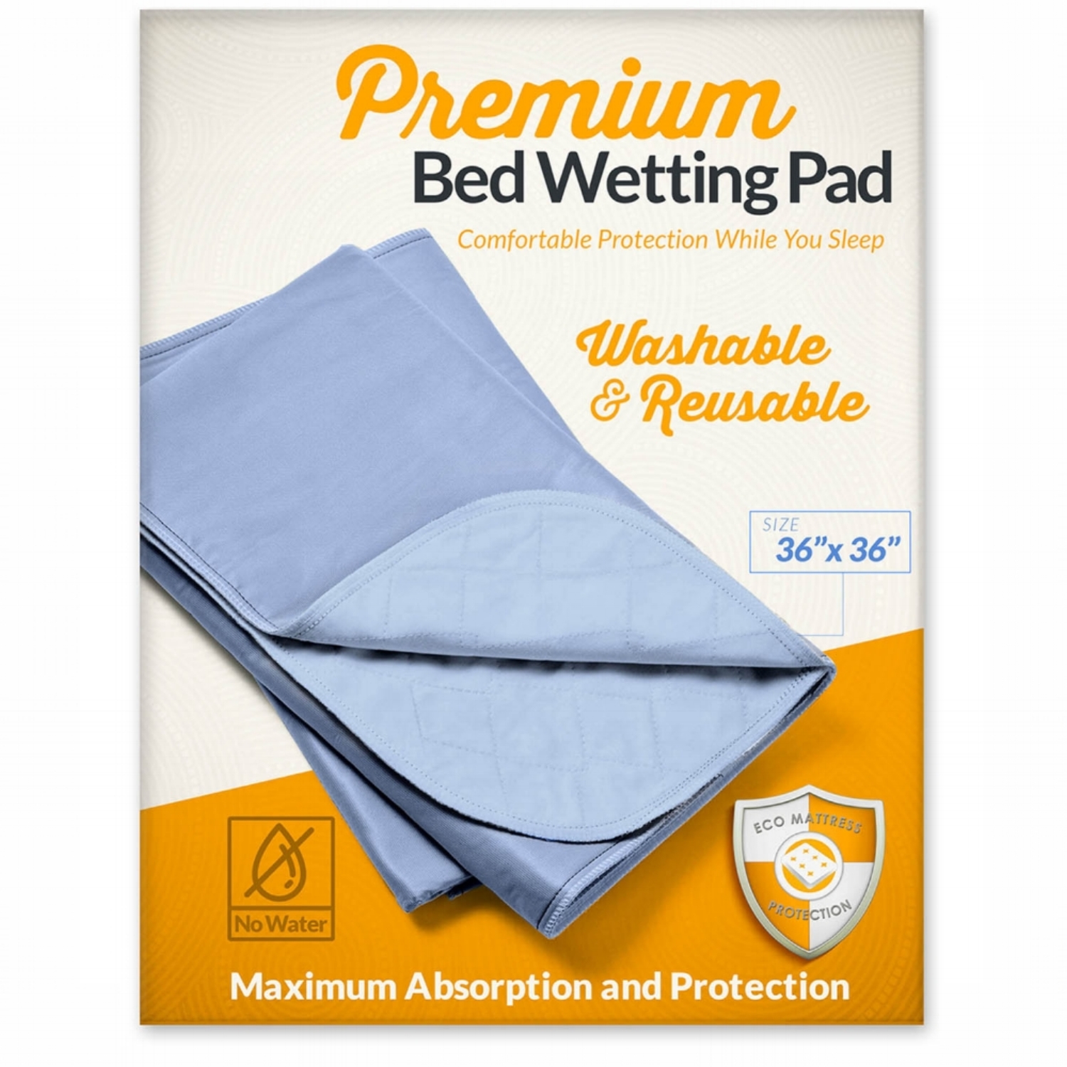 Premium Waterproof Sheet and Mattress Protector: 36” x 36”. Ideal For  Children, Adults and Seniors. 6 Cups of Absorbency. Dryer Safe and  Bleachable. — LIONFINCH- Specializing in Mattress Protection, Bed Wetting  Solutions,