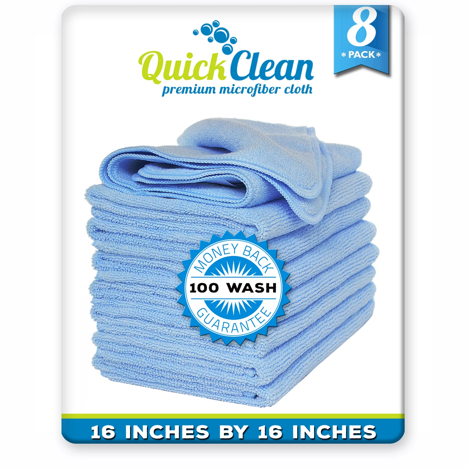 Premium Microfiber Cloths By LionFinch. Light Blue. 2 Packs  display picture 1