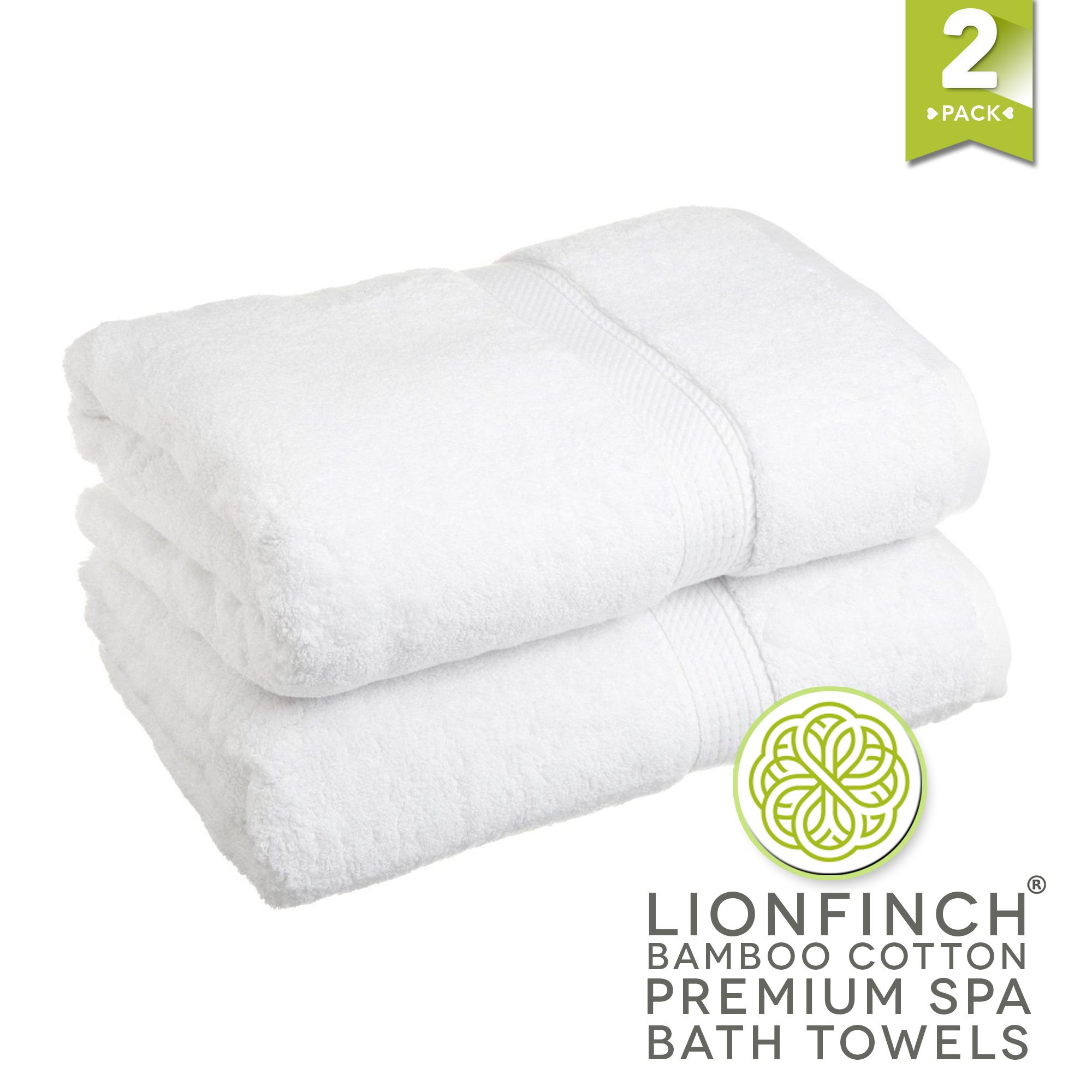 2 Pack Oversize Bamboo Cotton Bath Towels Premium Ultra Soft Absorbent Towel 