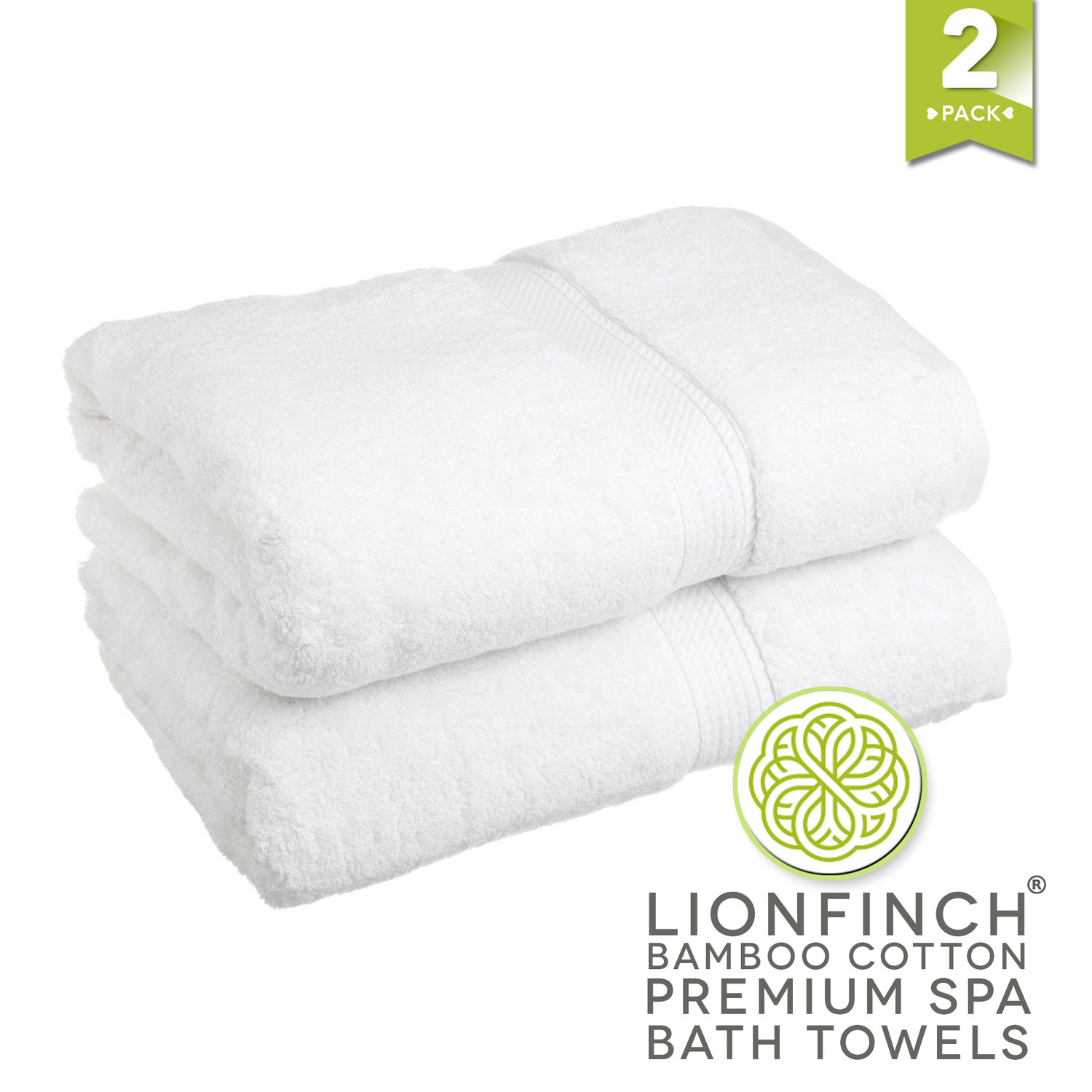 Luxury Spa Bath Towels. Bright White-Set of 2. Crafted from Premium Bamboo  and Combed Cotton. Ultra Soft and Ultra Absorbent. 70 Inches Long by 35  Inches Long. Doubles in Sizes After First