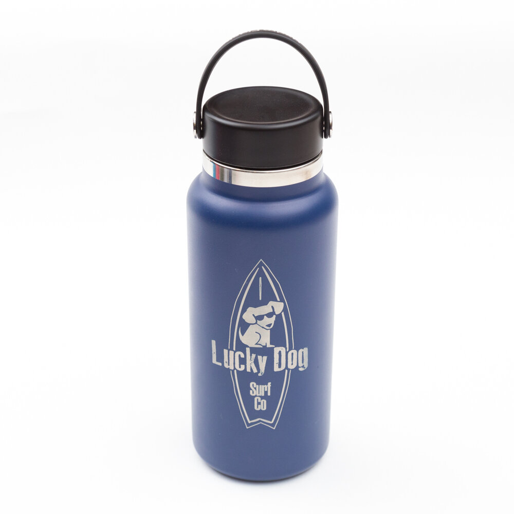 Lucky Dog Hydro Flask 32 oz Wide Mouth Navy Blue
