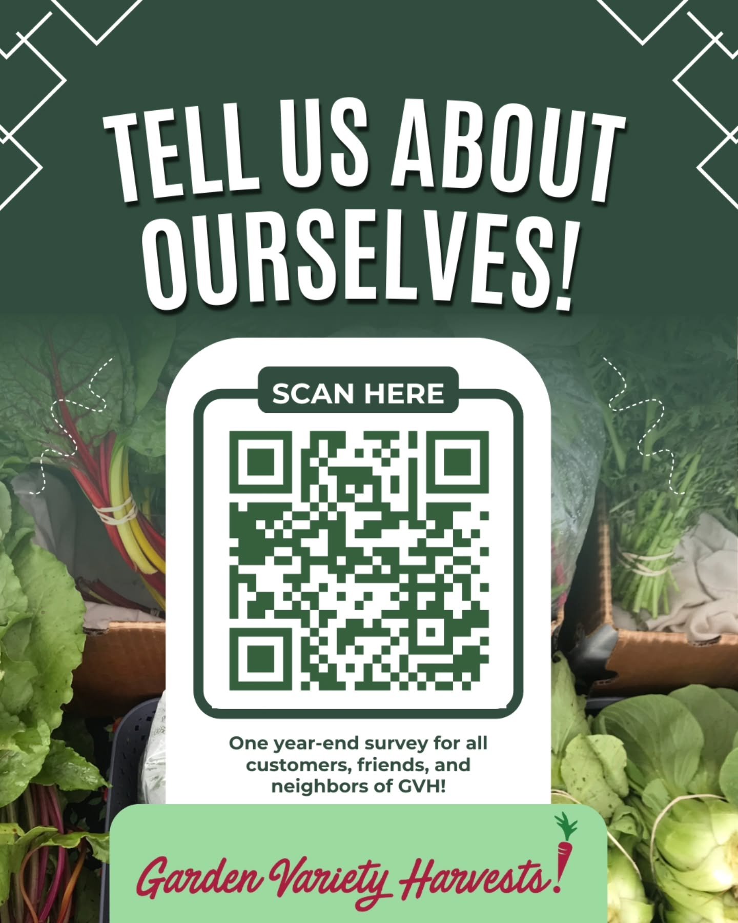 We want to hear from you! As we wrap up our eighth season of growing food from Roanokers, we want your feedback!
This survey has questions for everyone, and you can remain anonymous if you like🙈🙊🙉
Click the link in our bio to give us your two cent