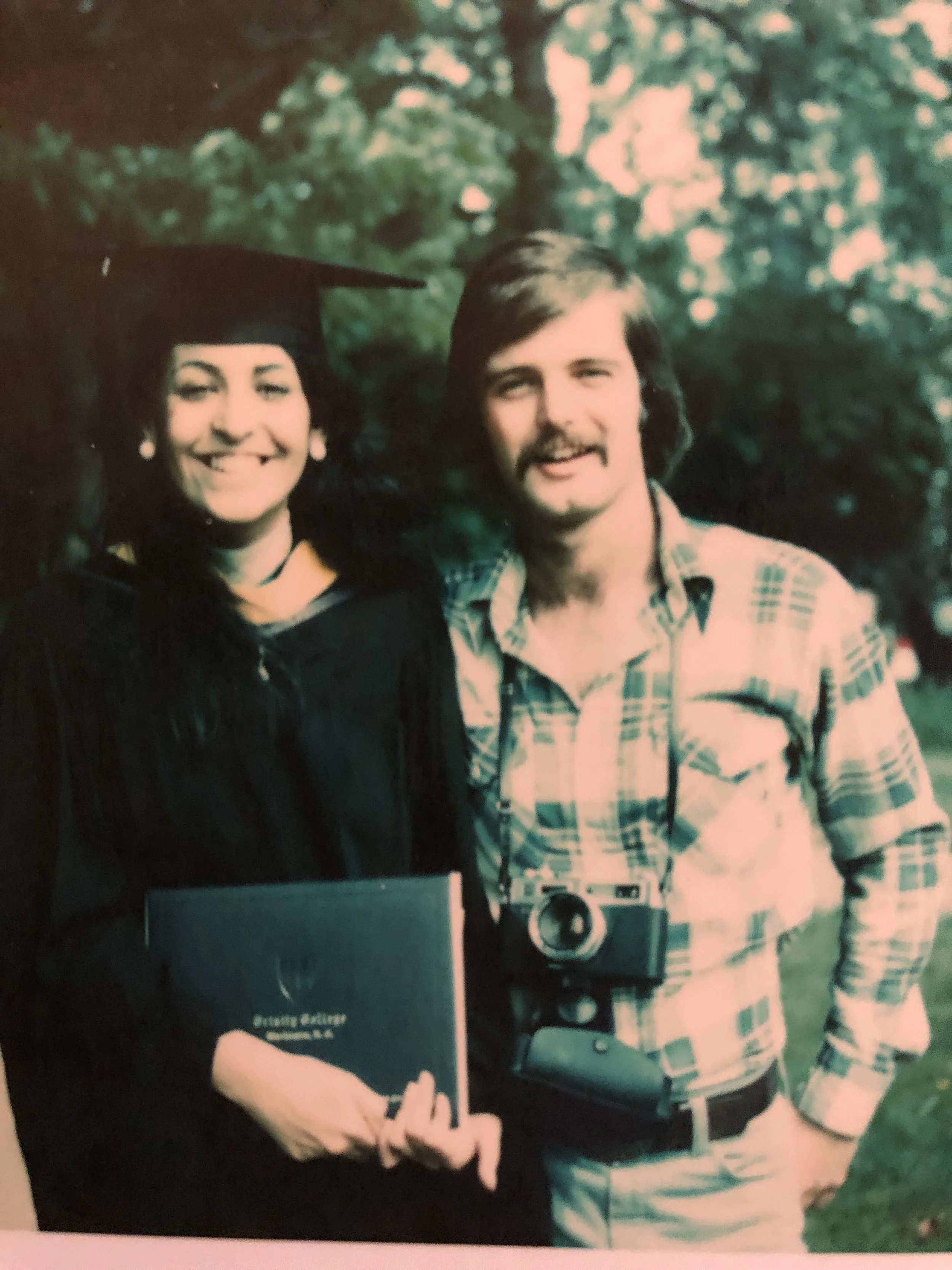Grace and brian at Grace’s graduation from Trinity college in 1978.