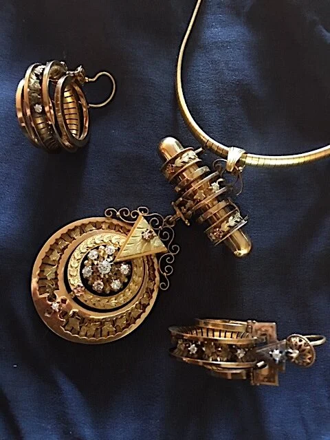 Distinctive French Jewelry Set - Earrings and Necklace