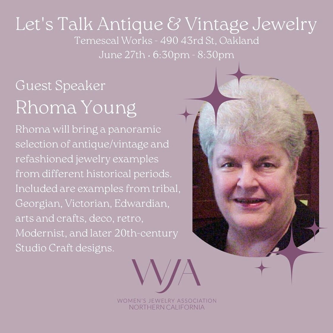 Tonight is the night! Very excited to be discussing craft and passions with the incredible minds of @gemcorps and @lisakramervintage . Will be bringing with me pieces from a few different historical periods. Hope to see you there ! #wja #wjanorcal #a