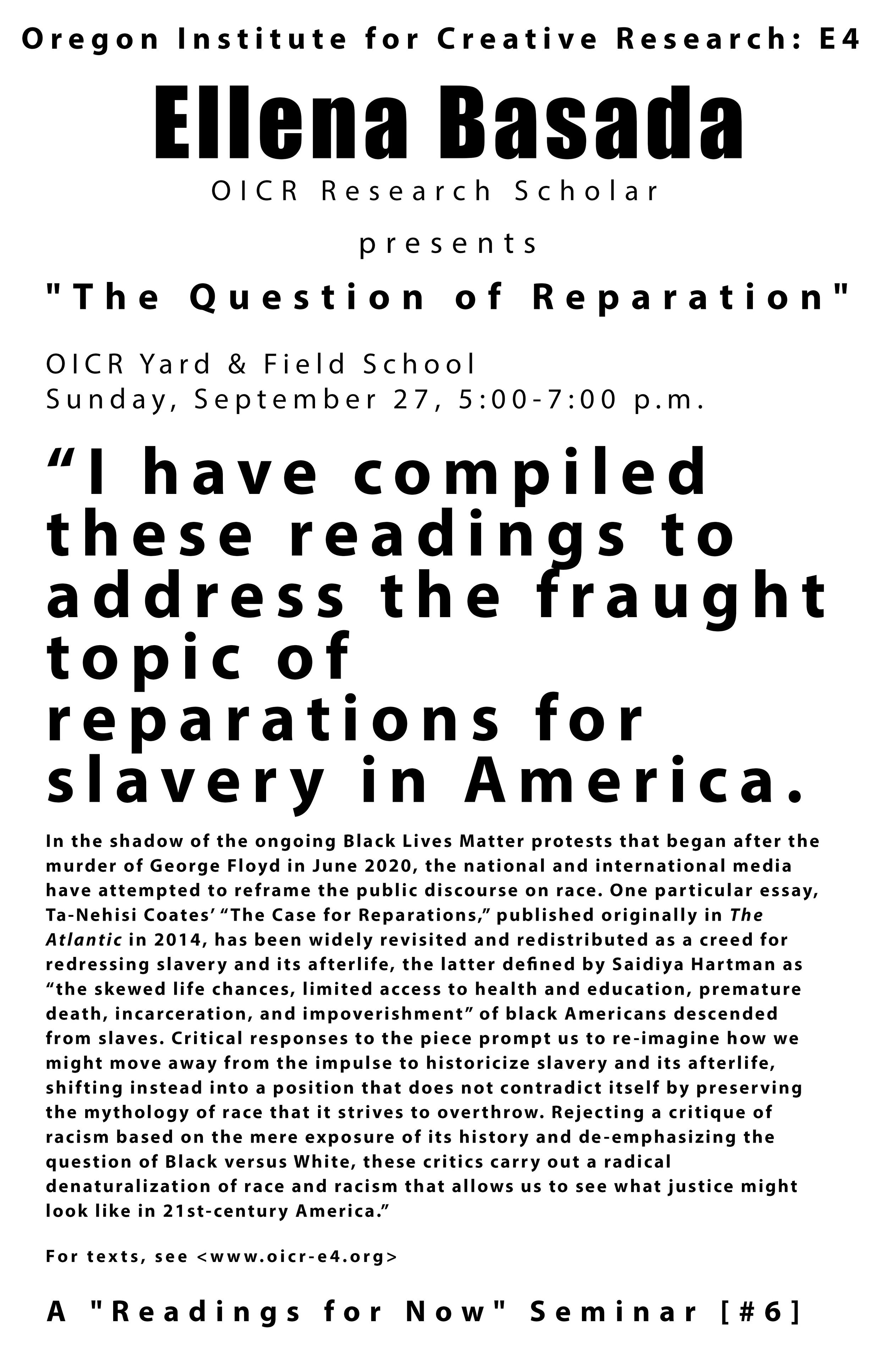 #6: The Question of Reparation (with Ellena Basada)