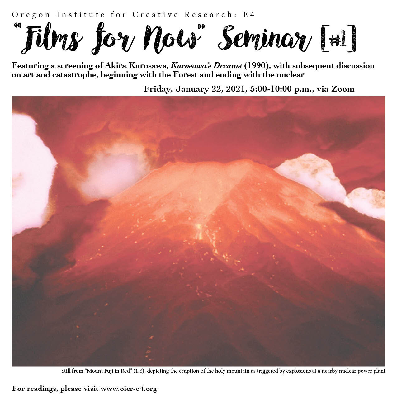 "Films for Now" Seminar [#1]: "Kurosawa's Dreams"
