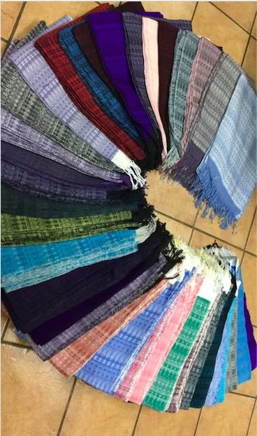 Cotton handwoven rebozos, cotton handwoven shawls, doula shalws, birth shawls,