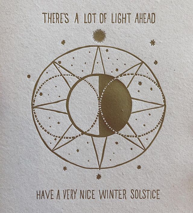 #happywintersolstice A new one I have at Ogden craft lake city today if you&rsquo;re lucky enough to be around come one by. #larsloveslove #letterpress #handmaderecycledpaper #greetingcards #justpaganthings