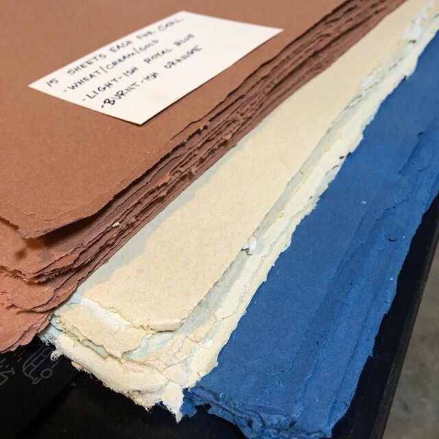 Looking tasty.  I&rsquo;m definitely going to put some of these colors into production for this years line. #recycledhandmadepaper #larsloveletters  #papermaking #donteatthese